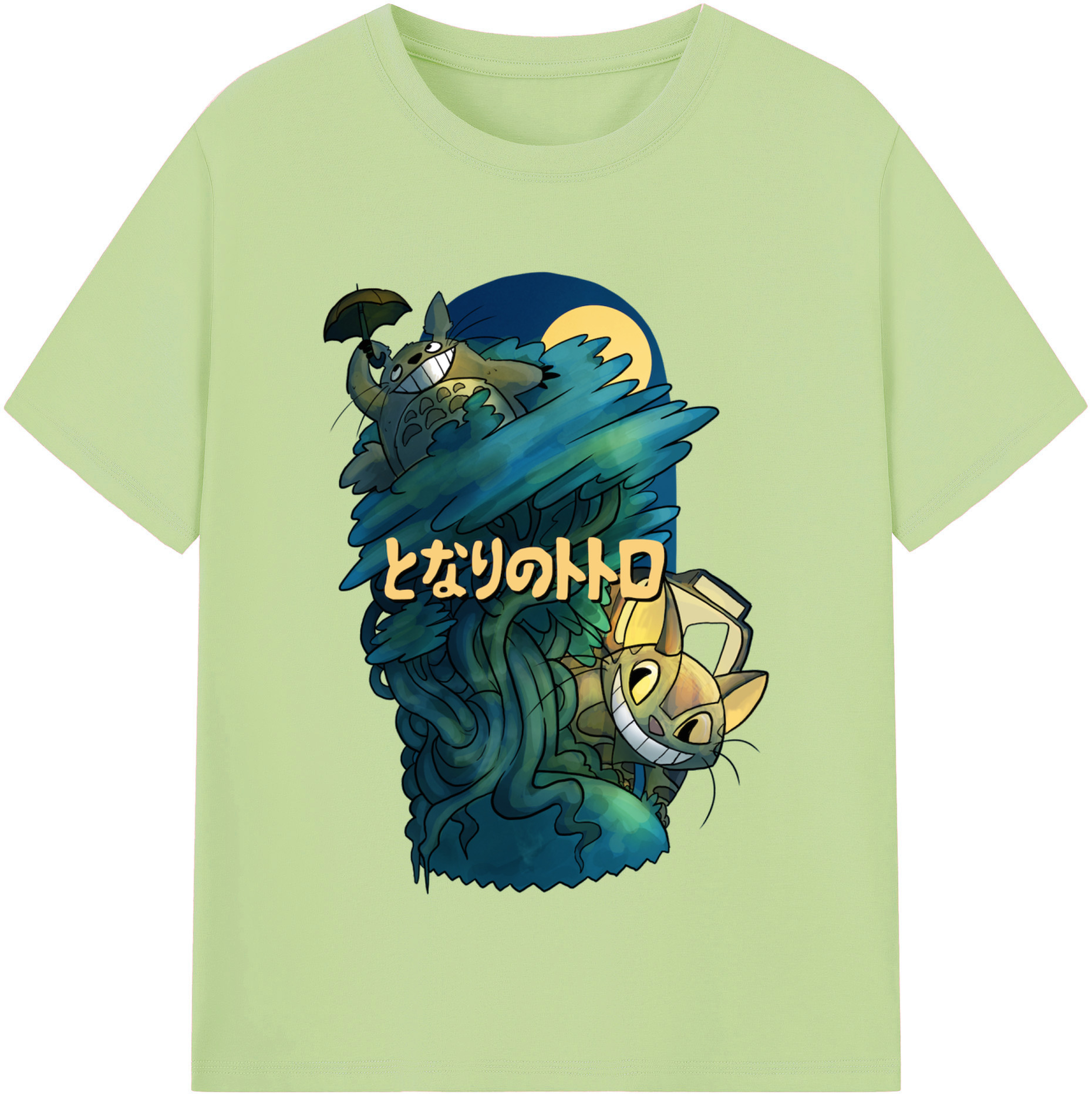 （画像用） となりのトトロ 草壁メイ 草壁サツキ My Neighbor Totoro Satsuki Kusakabe Mei Kusakabe 綿100％半袖Tシャツ（フロントプリント）